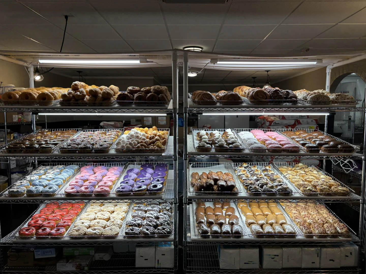 Large display wall filled with Jason’s Donuts