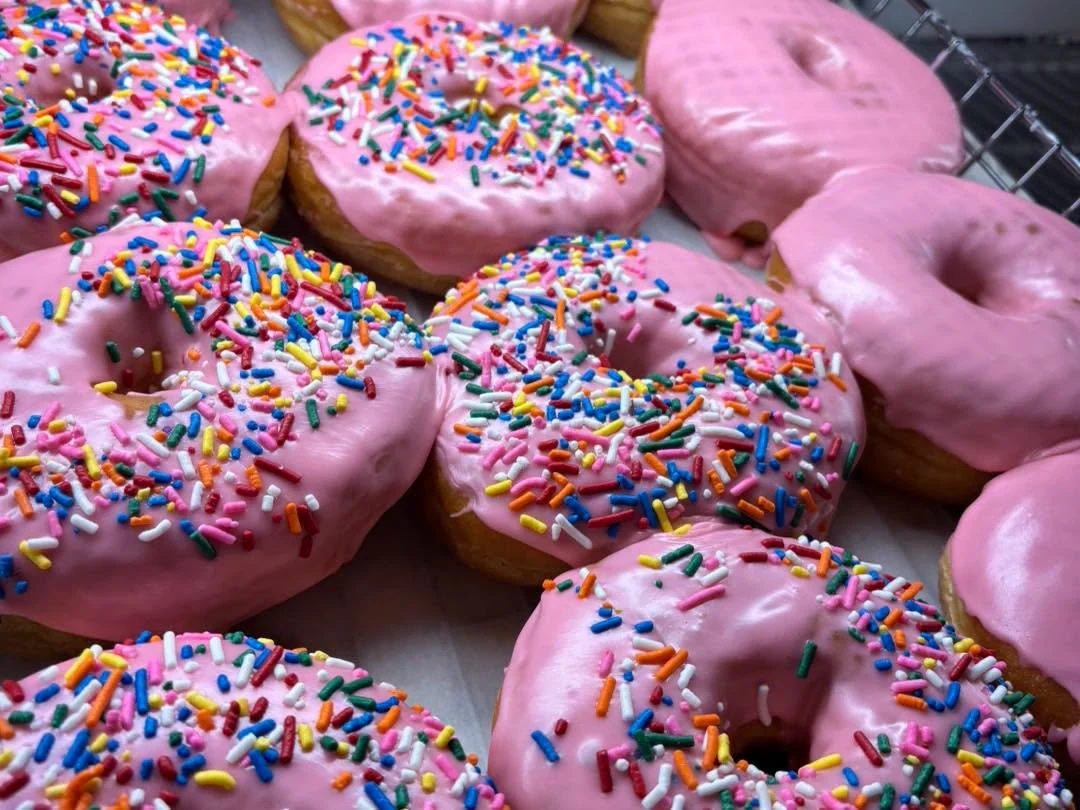 Pink sprinkle donuts